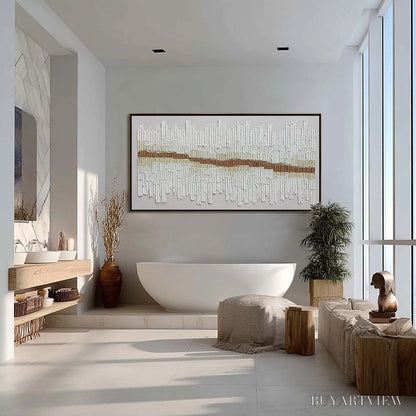 BUYARTVIEW Urban Rhythm – Large Horizontal Textured Minimalist Abstract Painting - image 6
