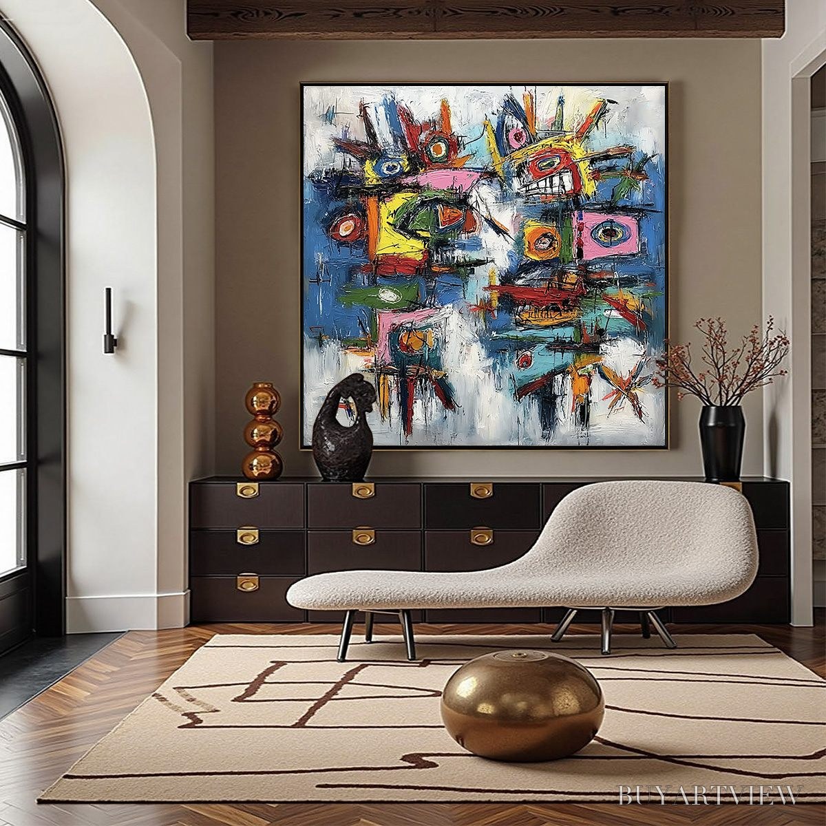 BUYARTVIEW Urban Carnival – Bold Colorful Textured Abstract for Modern Spaces - image 2