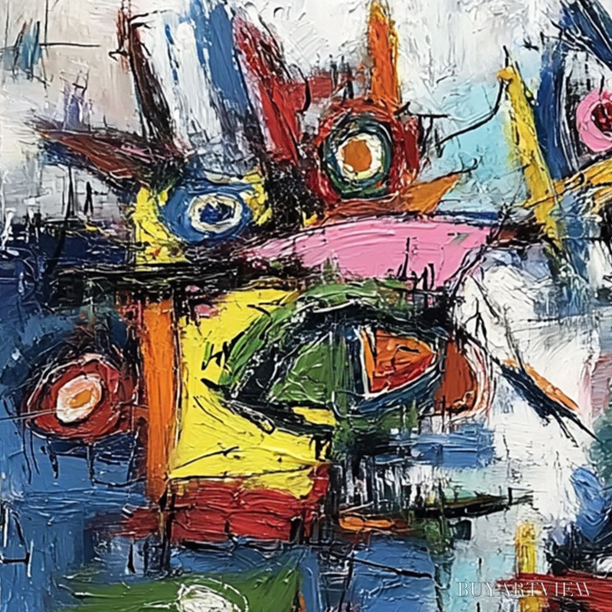 BUYARTVIEW Urban Carnival – Bold Colorful Textured Abstract for Modern Spaces - image 3