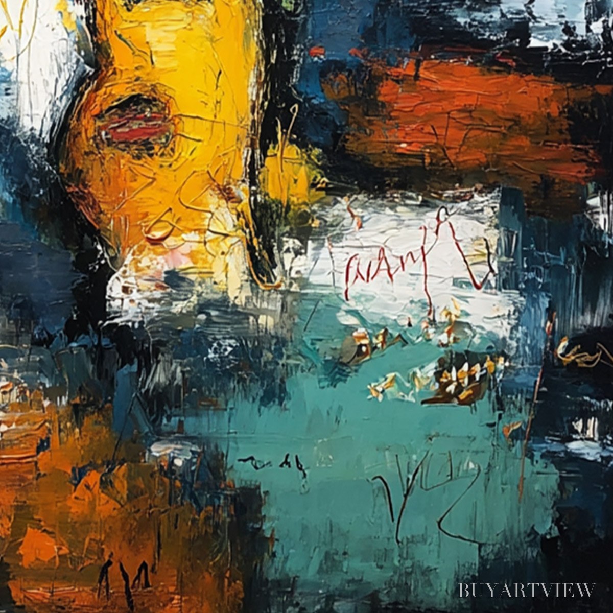 BUYARTVIEW Liberty Unleashed – Vibrant Abstract Palette Knife Painting of a Modern Icon - image 3