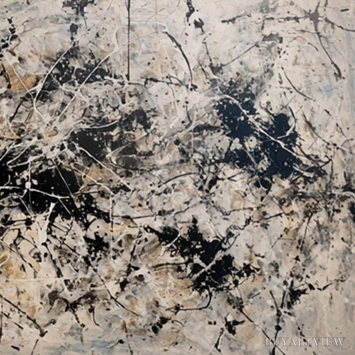 BUYARTVIEW Urban Symphony – Large Black and White Abstract Textured Painting - image 5