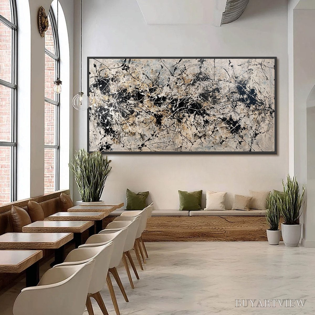 BUYARTVIEW Urban Symphony – Large Black and White Abstract Textured Painting - image 6
