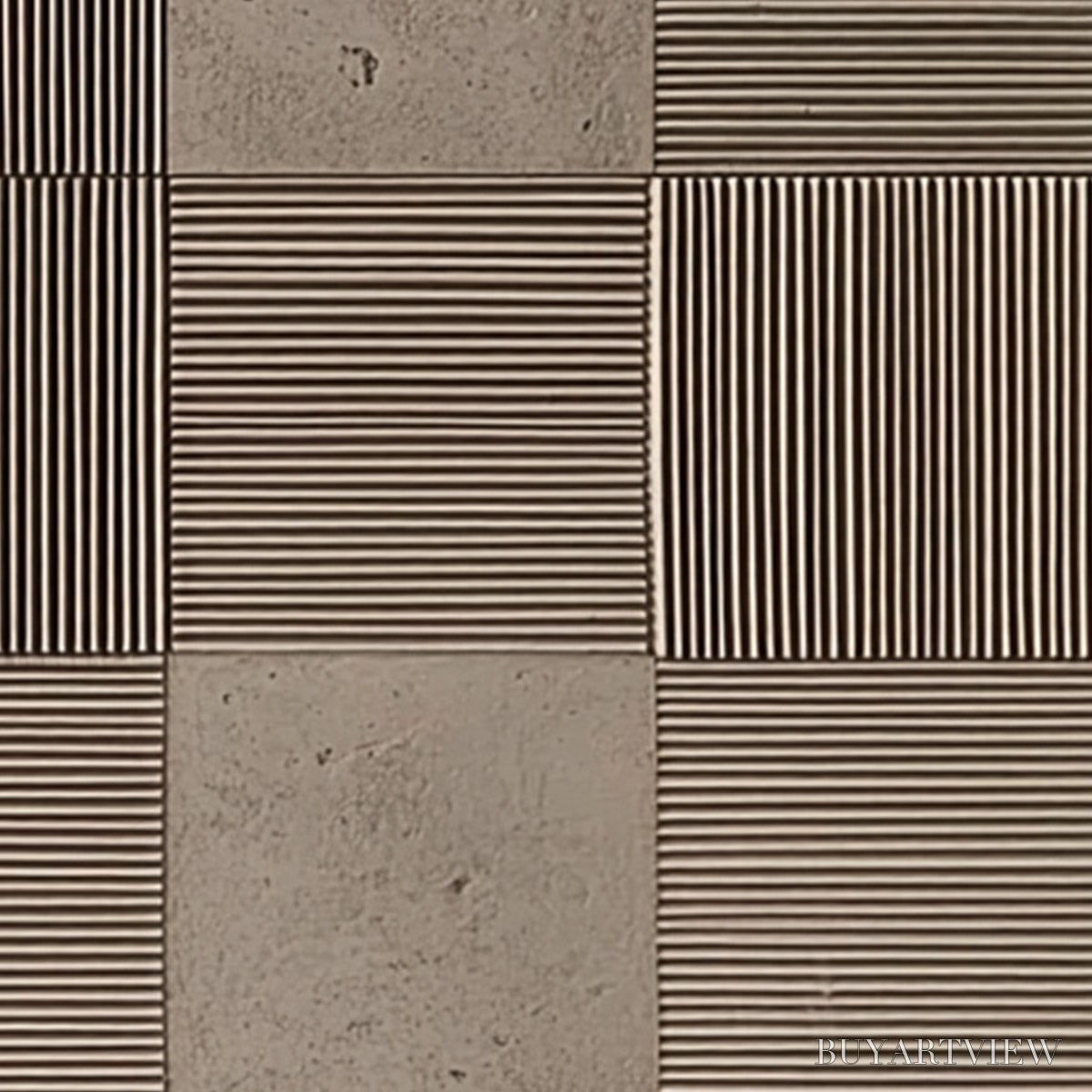 BUYARTVIEW Urban Grid – Textured Minimalist Abstract Painting in Neutral Tones - image 3