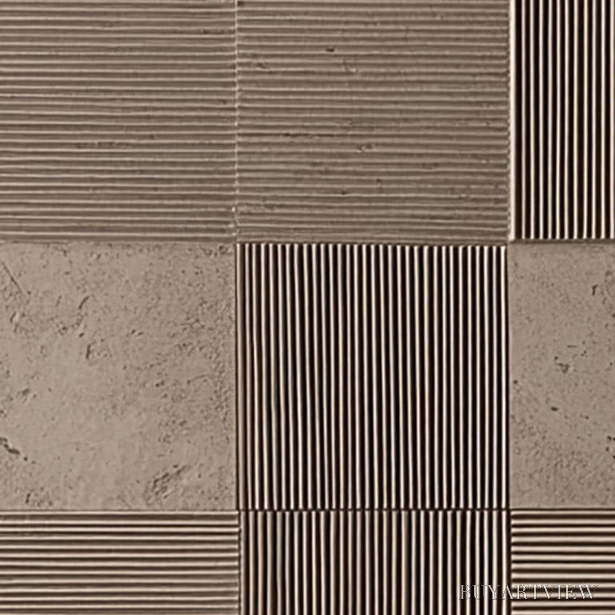 BUYARTVIEW Urban Grid – Textured Minimalist Abstract Painting in Neutral Tones - image 5