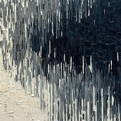 BUYARTVIEW Urban Cascade – Large Square Textured Monochrome Abstract Painting - image 3