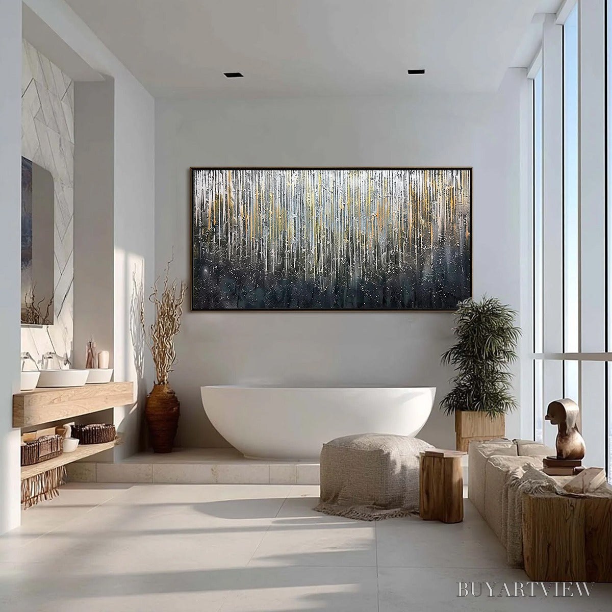 BUYARTVIEW Urban Cascade – Large Textured Abstract Palette Knife Painting - image 4