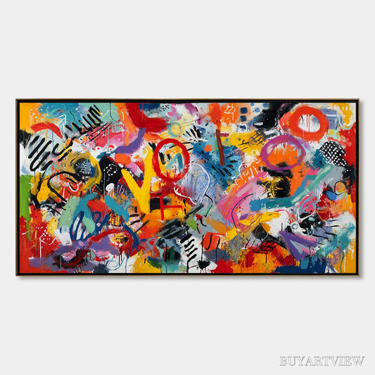 BUYARTVIEW Urban Pulse – Large Colorful Abstract Graffiti Style - image 1