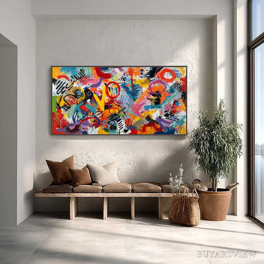 BUYARTVIEW Urban Pulse – Large Colorful Abstract Graffiti Style - image 2
