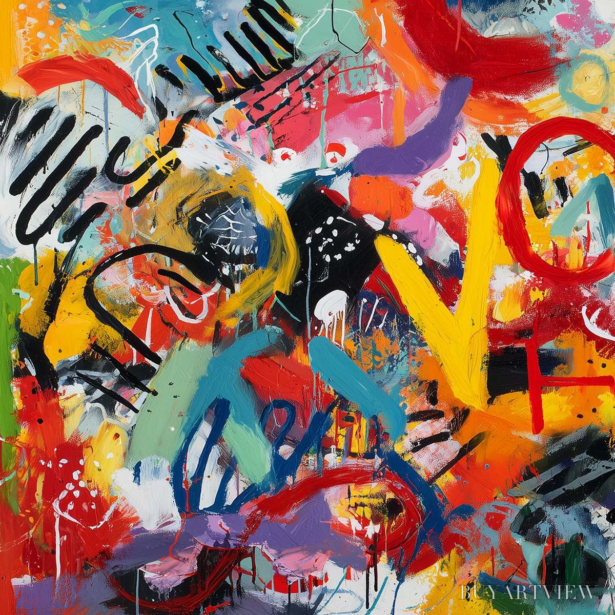 BUYARTVIEW Urban Pulse – Large Colorful Abstract Graffiti Style - image 3
