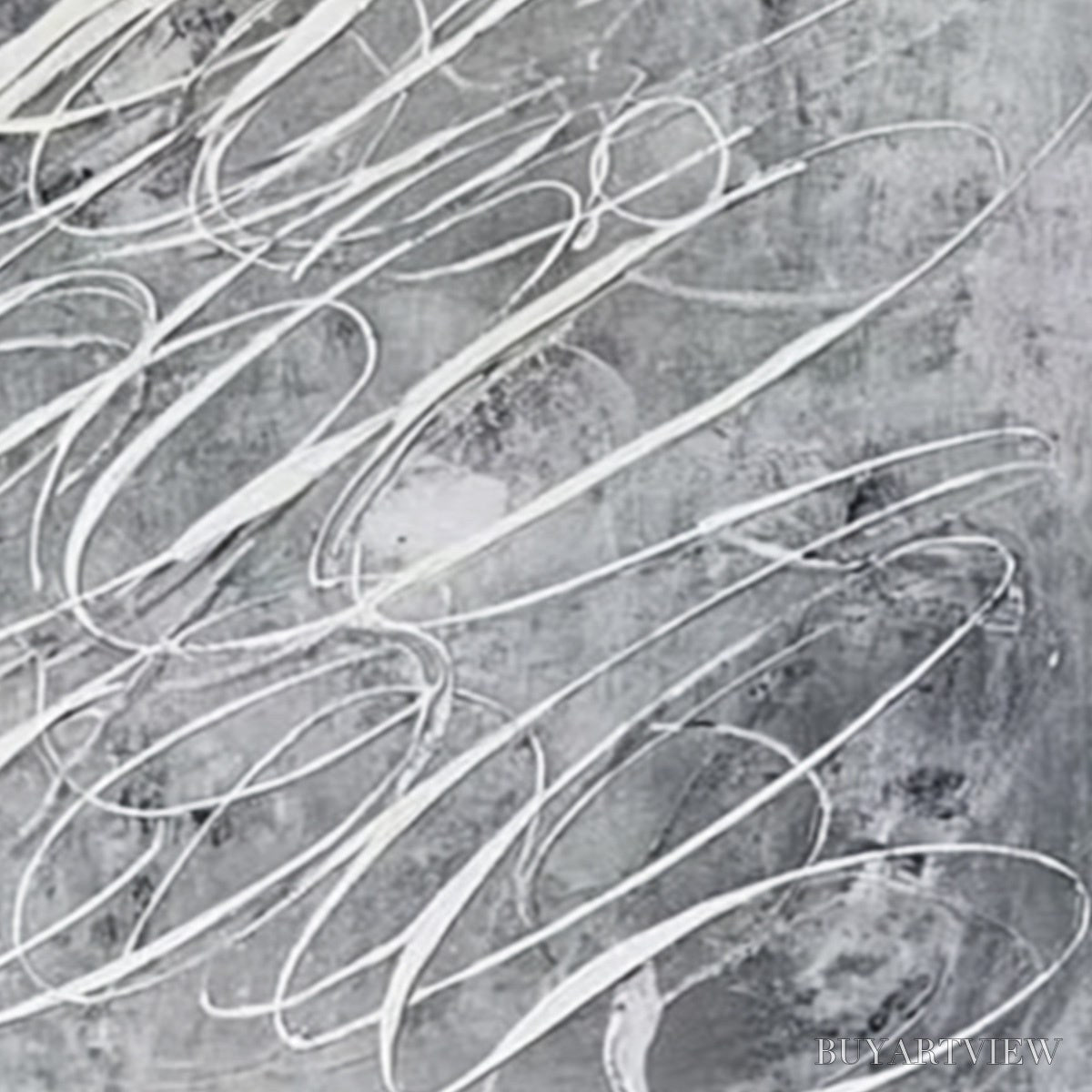 BUYARTVIEW Urban Calligraphy – Textured Monochrome Abstract Calligraphy Painting - image 3