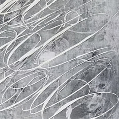 BUYARTVIEW Urban Calligraphy – Textured Monochrome Abstract Calligraphy Painting - image 3