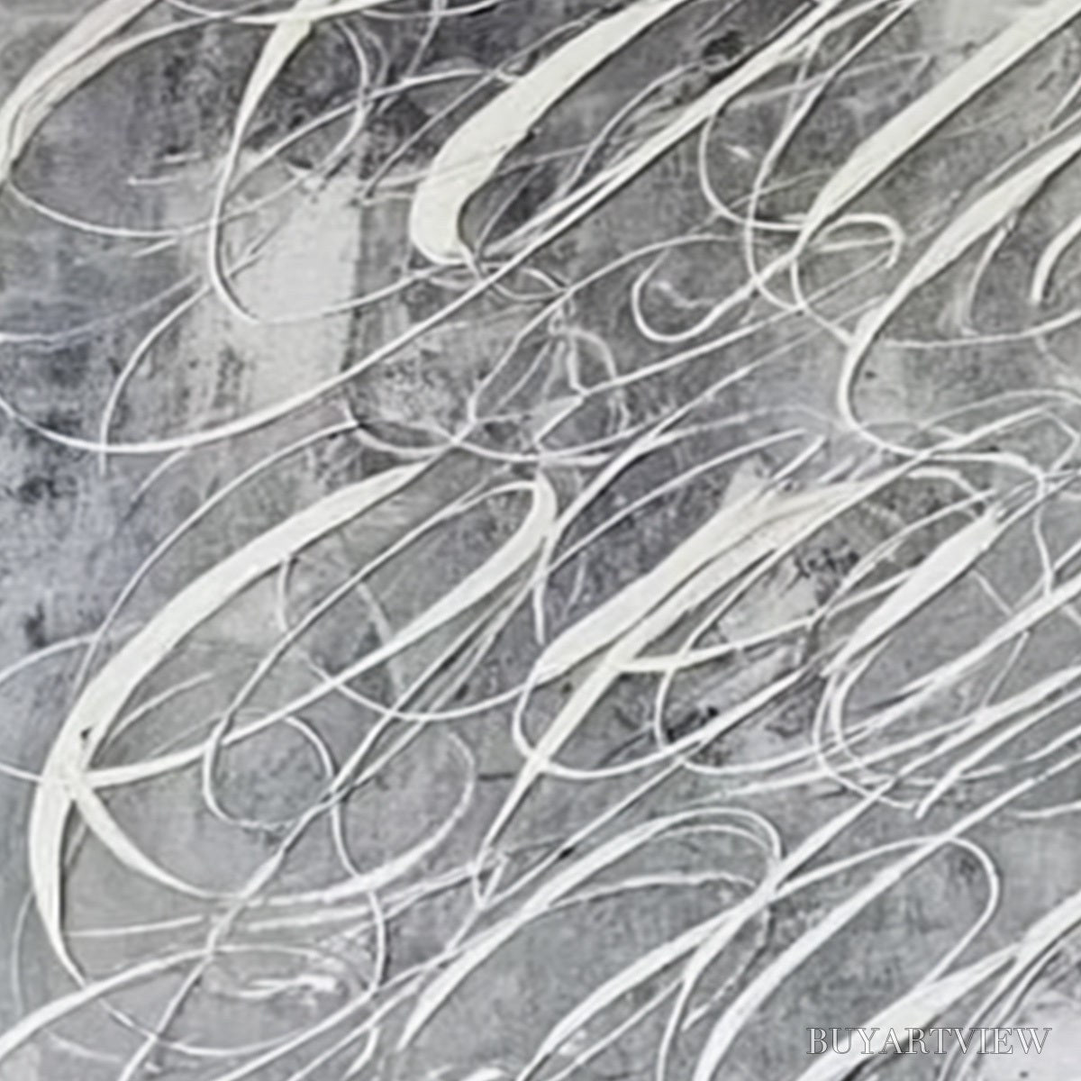 BUYARTVIEW Urban Calligraphy – Textured Monochrome Abstract Calligraphy Painting - image 5