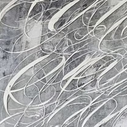 BUYARTVIEW Urban Calligraphy – Textured Monochrome Abstract Calligraphy Painting - image 5