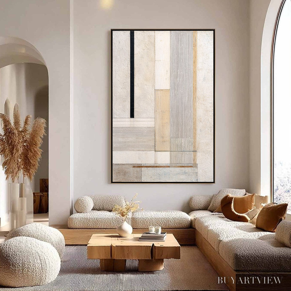 BUYARTVIEW Urban Grid – Textured Minimalist Architectural Abstract Painting - image 4