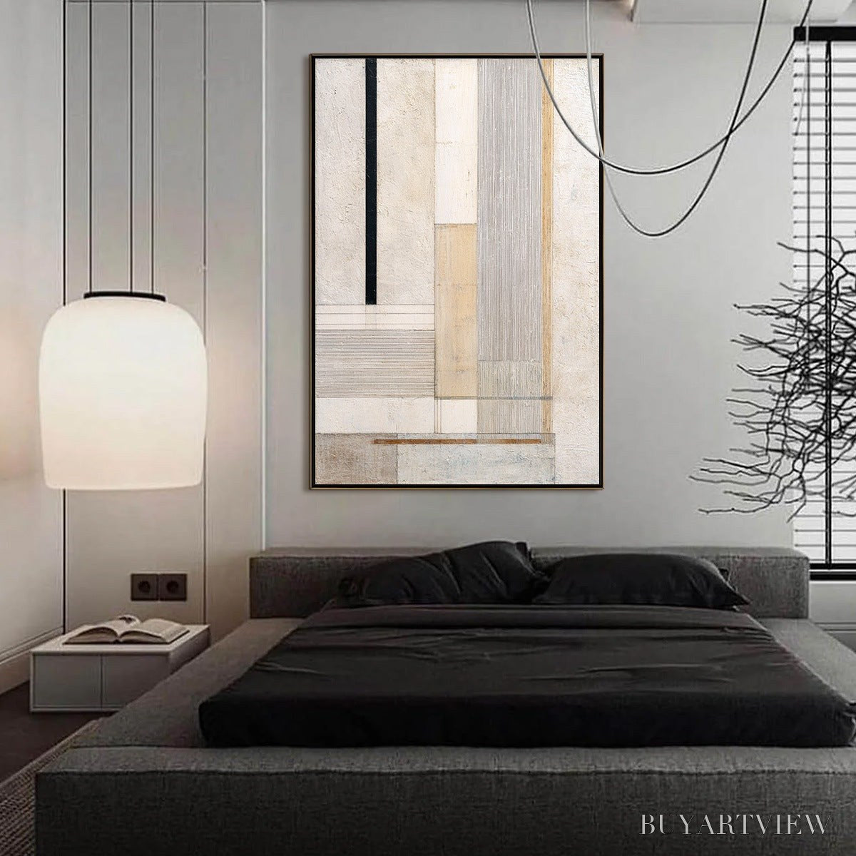 BUYARTVIEW Urban Grid – Textured Minimalist Architectural Abstract Painting - image 6