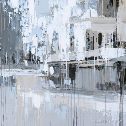 BUYARTVIEW Urban Echo – Abstract Minimalist Cityscape Painting - image 3