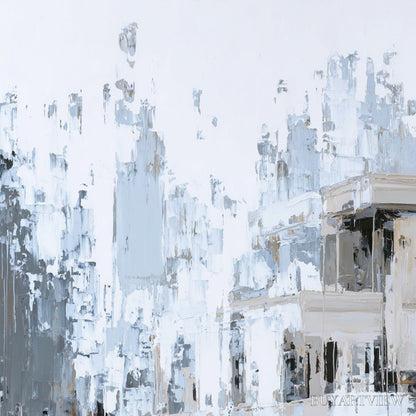 BUYARTVIEW Urban Echo – Abstract Minimalist Cityscape Painting - image 5
