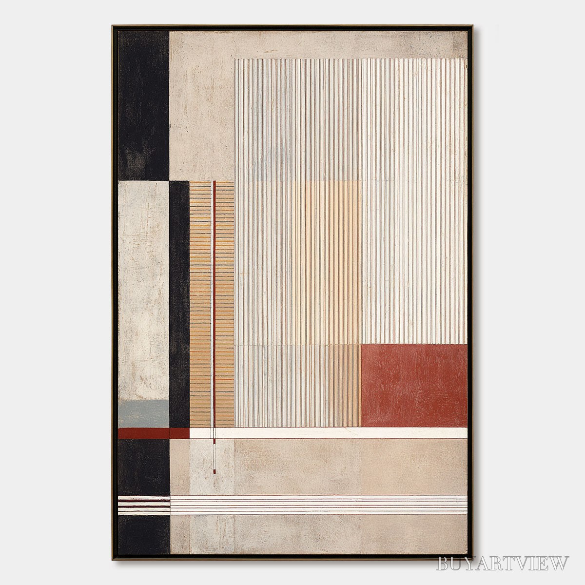 BUYARTVIEW Urban Grid – Modern Geometric Abstract Architectural Painting - image 1