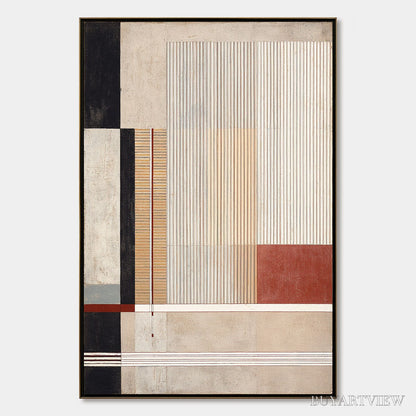 BUYARTVIEW Urban Grid – Modern Geometric Abstract Architectural Painting - image 1