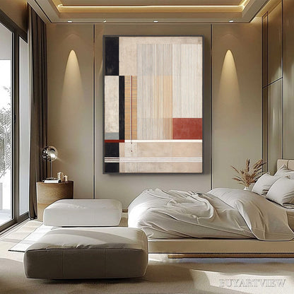 BUYARTVIEW Urban Grid – Modern Geometric Abstract Architectural Painting - image 4