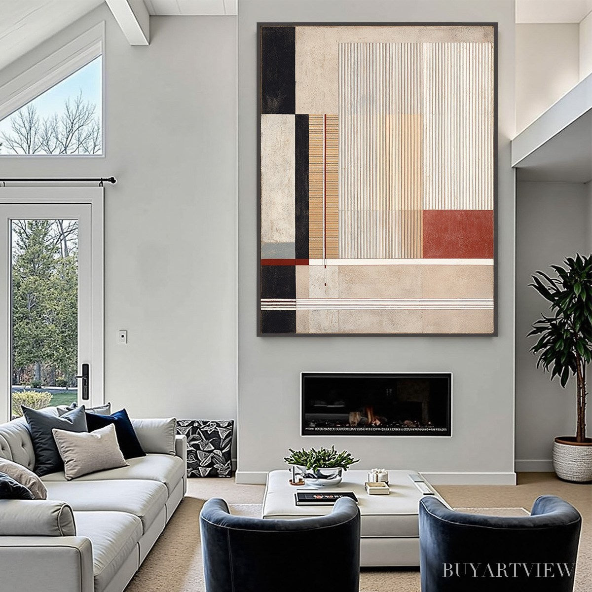 BUYARTVIEW Urban Grid – Modern Geometric Abstract Architectural Painting - image 6