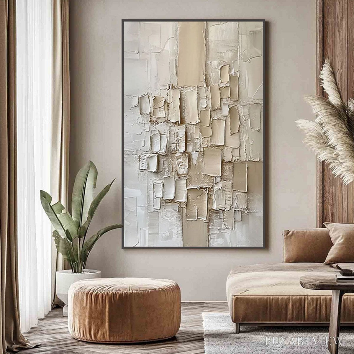BUYARTVIEW Urban Mosaic – Textured Minimalist Abstract Painting - image 2