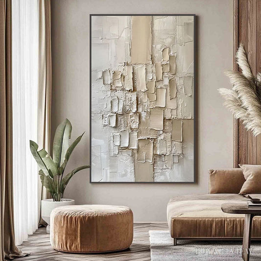 BUYARTVIEW Urban Mosaic – Textured Minimalist Abstract Painting - image 2