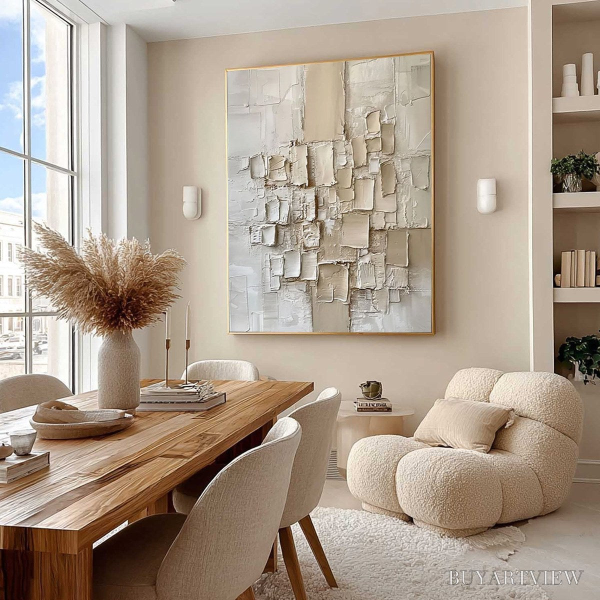 BUYARTVIEW Urban Mosaic – Textured Minimalist Abstract Painting - image 5