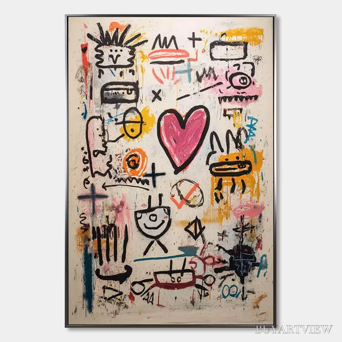 BUYARTVIEW Urban Heartbeat – Graffiti-Style Abstract Oil Painting - image 1