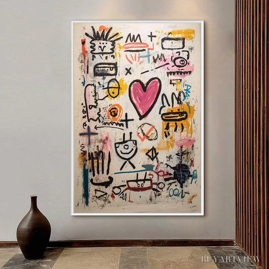 BUYARTVIEW Urban Heartbeat – Graffiti-Style Abstract Oil Painting - image 2