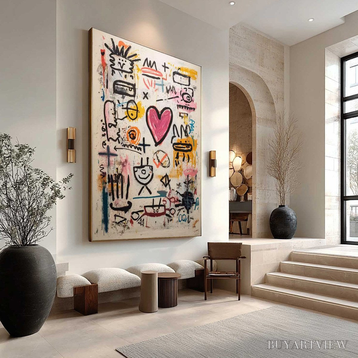 BUYARTVIEW Urban Heartbeat – Graffiti-Style Abstract Oil Painting - image 4