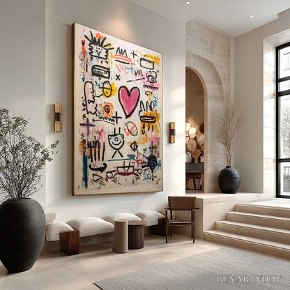 BUYARTVIEW Urban Heartbeat – Graffiti-Style Abstract Oil Painting - image 4