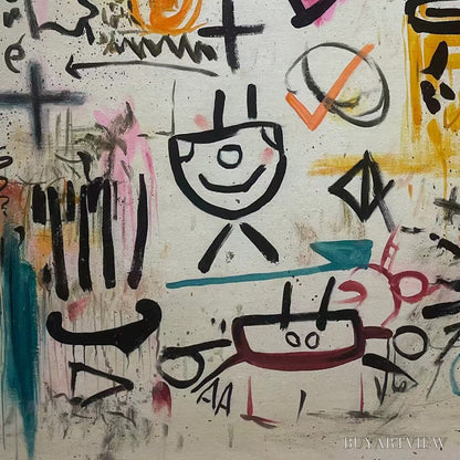 BUYARTVIEW Urban Heartbeat – Graffiti-Style Abstract Oil Painting - image 5