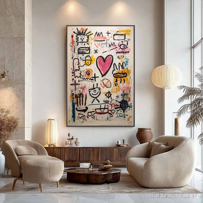 BUYARTVIEW Urban Heartbeat – Graffiti-Style Abstract Oil Painting - image 6