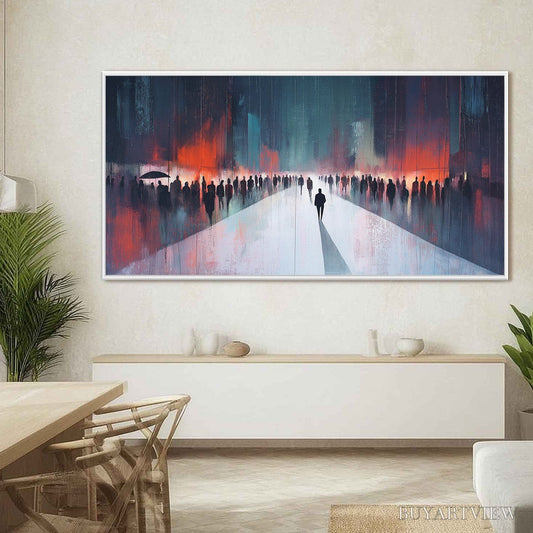 BUYARTVIEW Midnight Crossing – Minimalist Urban Cityscape Oil Painting - image 2