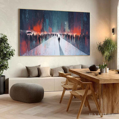 BUYARTVIEW Midnight Crossing – Minimalist Urban Cityscape Oil Painting - image 5
