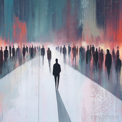 BUYARTVIEW Midnight Crossing – Minimalist Urban Cityscape Oil Painting - image 6