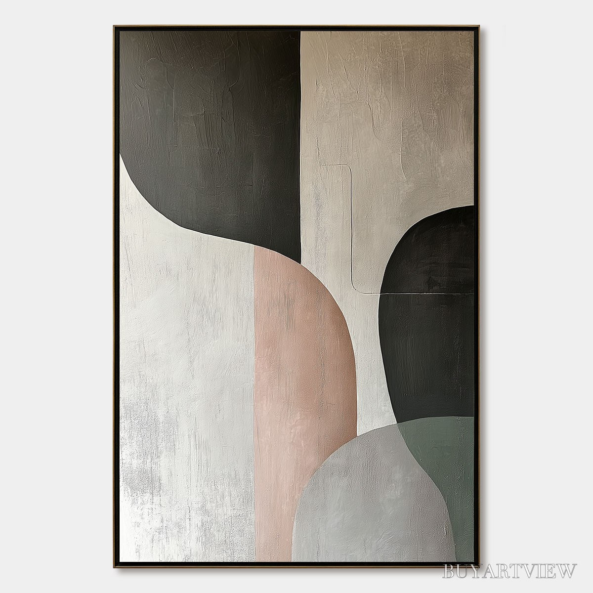 BUYARTVIEW Urban Forms – Textured Minimalist Abstract Oil Painting - image 1