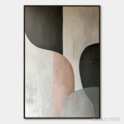 BUYARTVIEW Urban Forms – Textured Minimalist Abstract Oil Painting - image 1