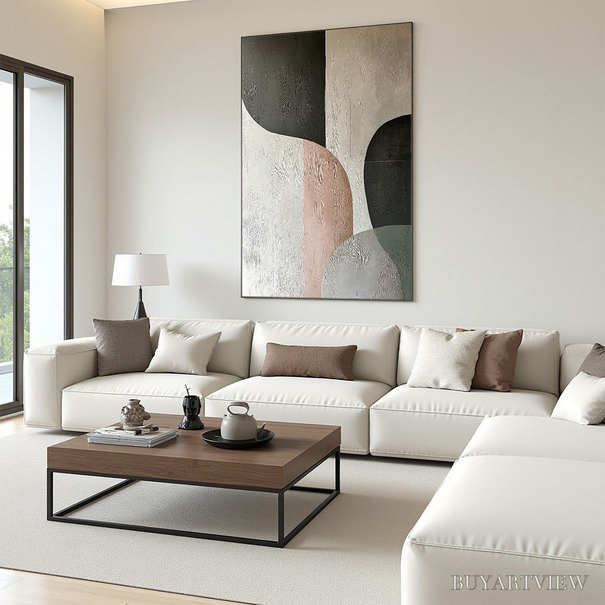 BUYARTVIEW Urban Forms – Textured Minimalist Abstract Oil Painting - image 5