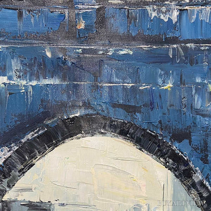 BUYARTVIEW City Lights – Impressionistic Cityscape Oil Painting of Bridge - image 6