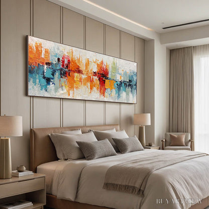 BUYARTVIEW Urban Reflections – Abstract Cityscape Impasto Oil Painting - image 5