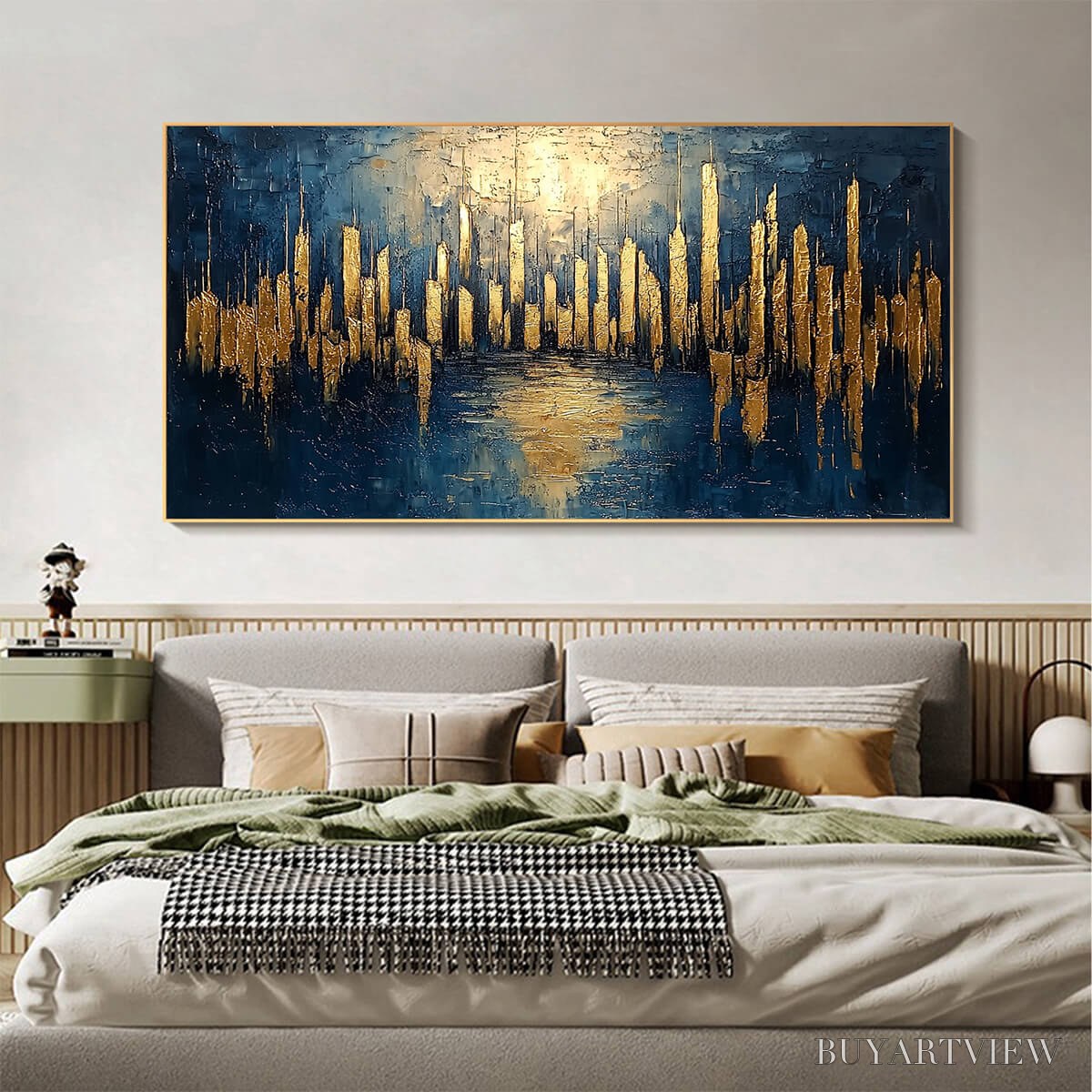 BUYARTVIEW Golden Metropolis – Panoramic Cityscape Oil Painting - image 6