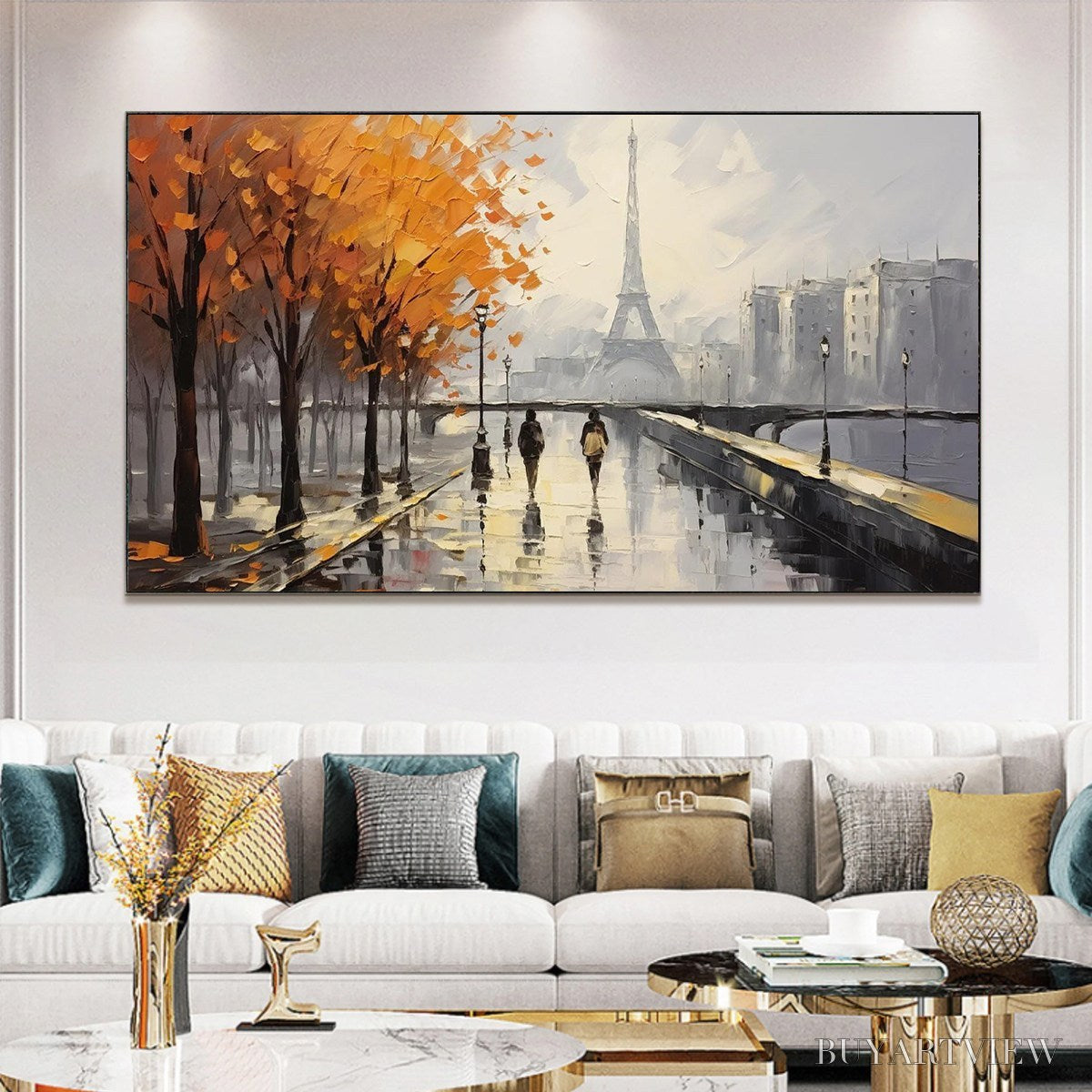 BUYARTVIEW Parisian Rain – Textured Cityscape Oil Painting - image 2