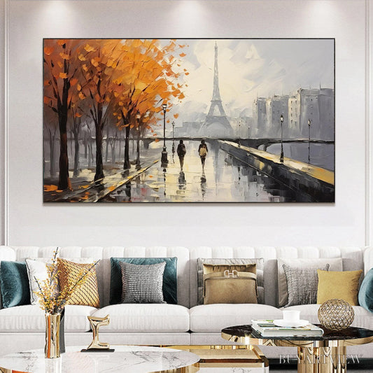 BUYARTVIEW Parisian Rain – Textured Cityscape Oil Painting - image 2