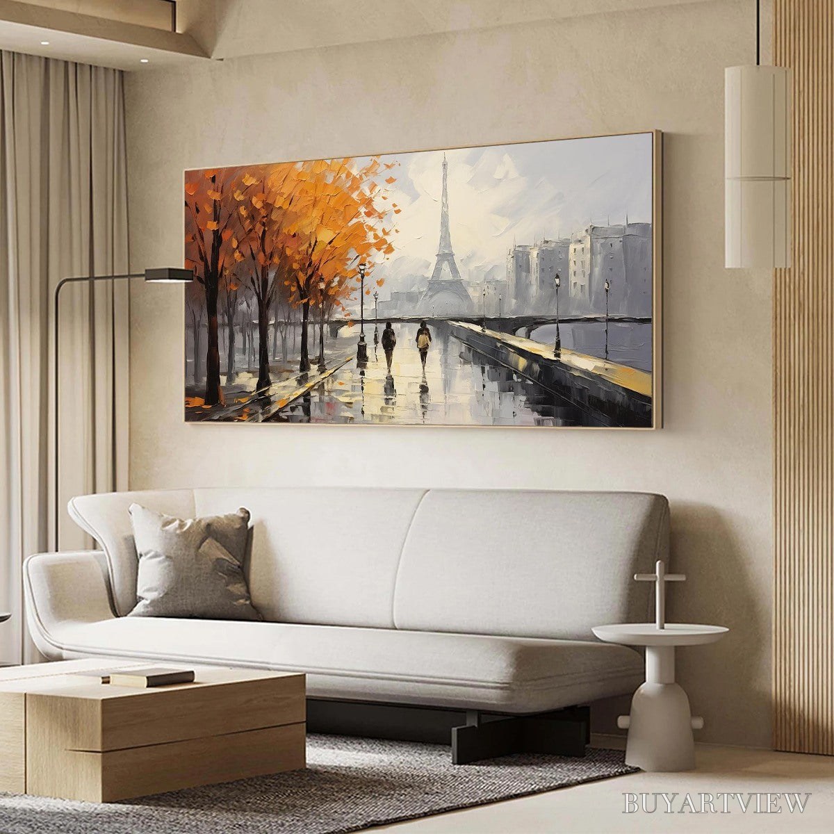 BUYARTVIEW Parisian Rain – Textured Cityscape Oil Painting - image 6