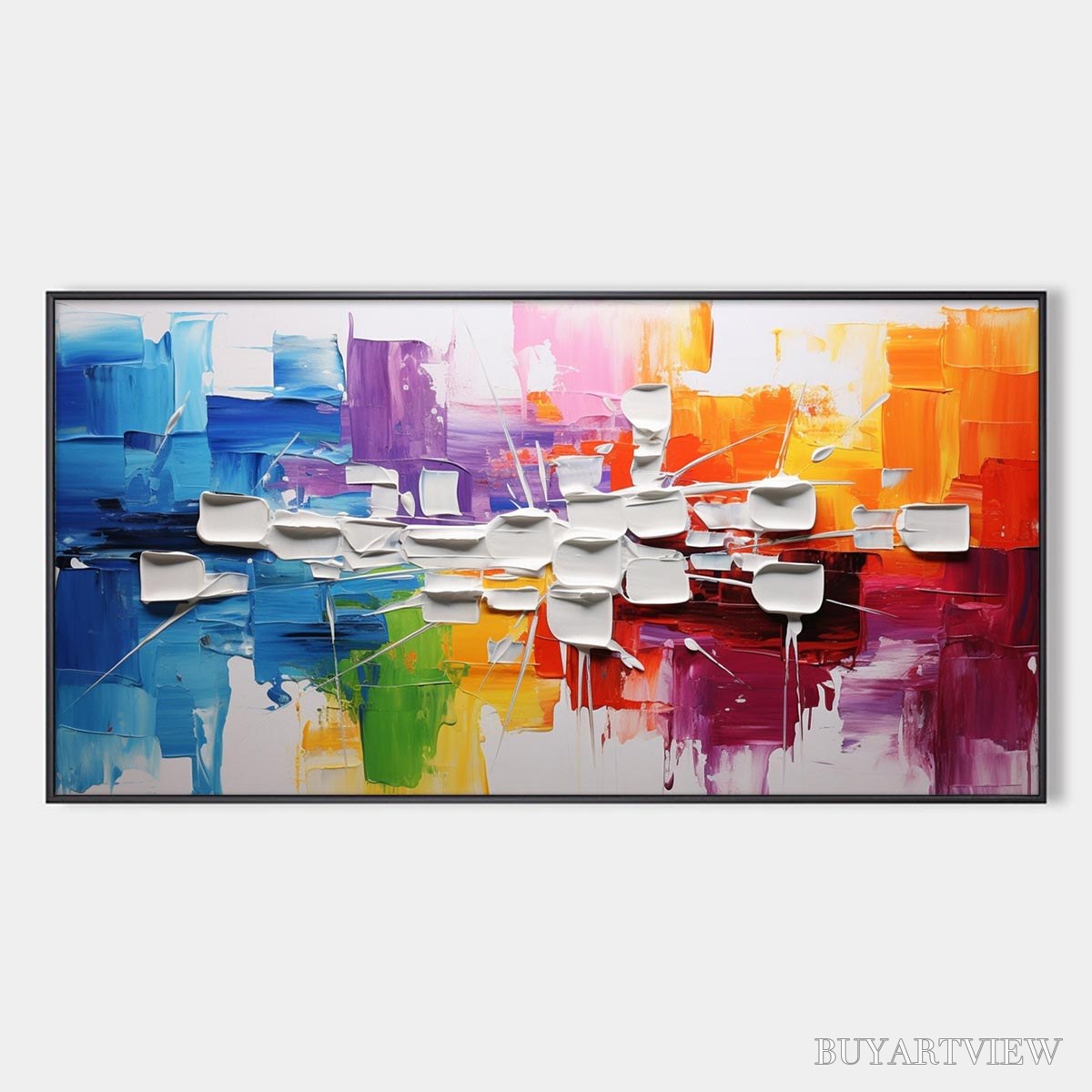 BUYARTVIEW Urban Abstract – Textured Abstract Oil Painting - image 1