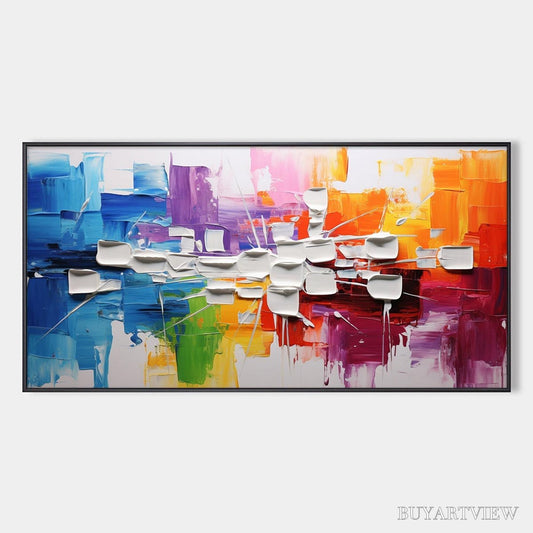 BUYARTVIEW Urban Abstract – Textured Abstract Oil Painting - image 1
