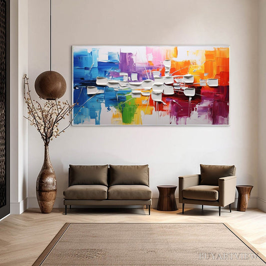 BUYARTVIEW Urban Abstract – Textured Abstract Oil Painting - image 2