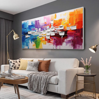 BUYARTVIEW Urban Abstract – Textured Abstract Oil Painting - image 4